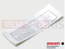 DUCATI 2019 Multistrada 950  CHAIN ADJUSTMENT STICKER