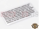 Harley-Davidson 2011 TOURING ELECTRA GLIDE CLASSIC  - FLHTC ENG GUARD,WARNING LABEL