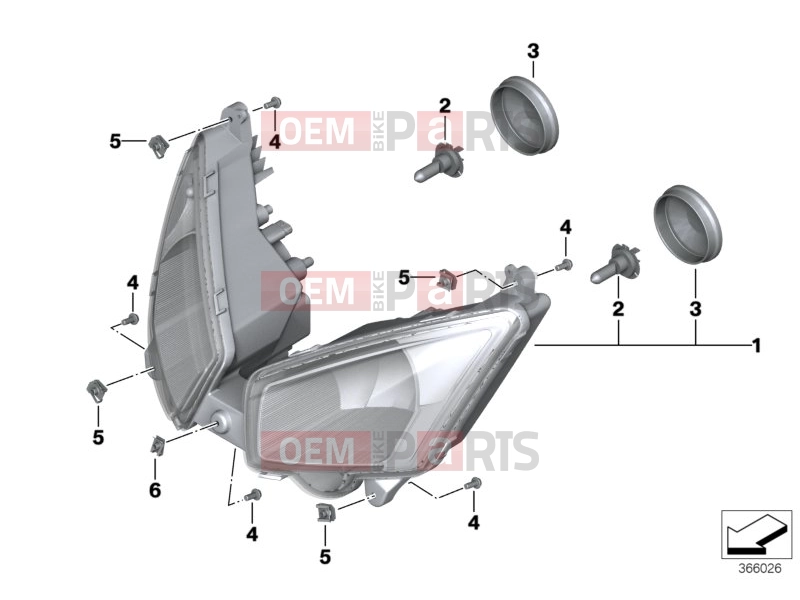 BMW Motorrad BMW 2014 C-Models C evolution (0C03) Headlight