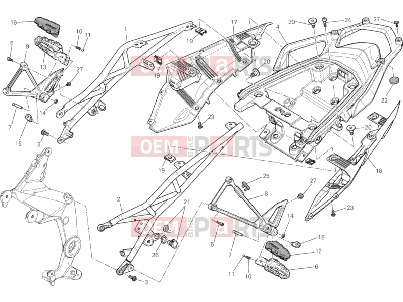 DUCATI 2014 Multistrada 1200 ABS REAR FRAME COMP. » FRAME