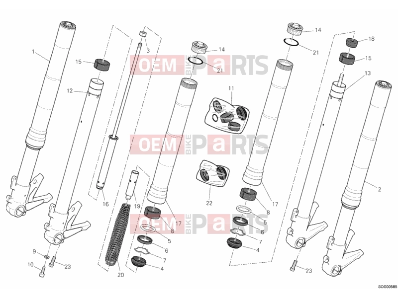 DUCATI 2014 Monster 659 ABS FRONT FORK » FRONT SUSPENSION