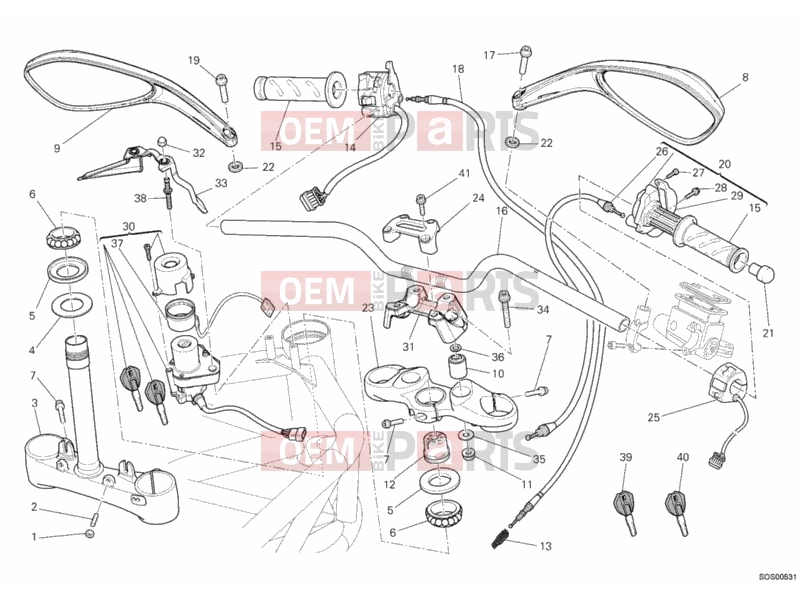 DUCATI 2014 Monster 659 ABS HANDLEBAR » HANDLE BAR