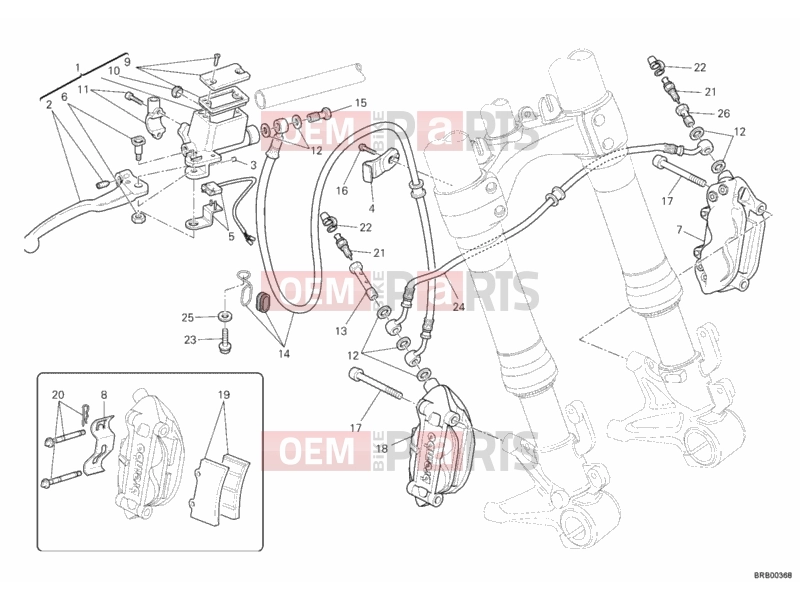 DUCATI 2014 Monster 795 FRONT BRAKE SYSTEM » BRAKING SYSTEM