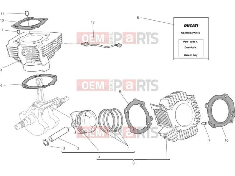 DUCATI 2014 Monster 796 - DMT CYLINDER - PISTON » ENGINE CASE