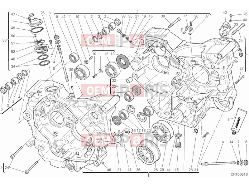 DUCATI 2014 HYPERMOTARD SP HALF-CRANKCASES PAIR » ENGINE CASE