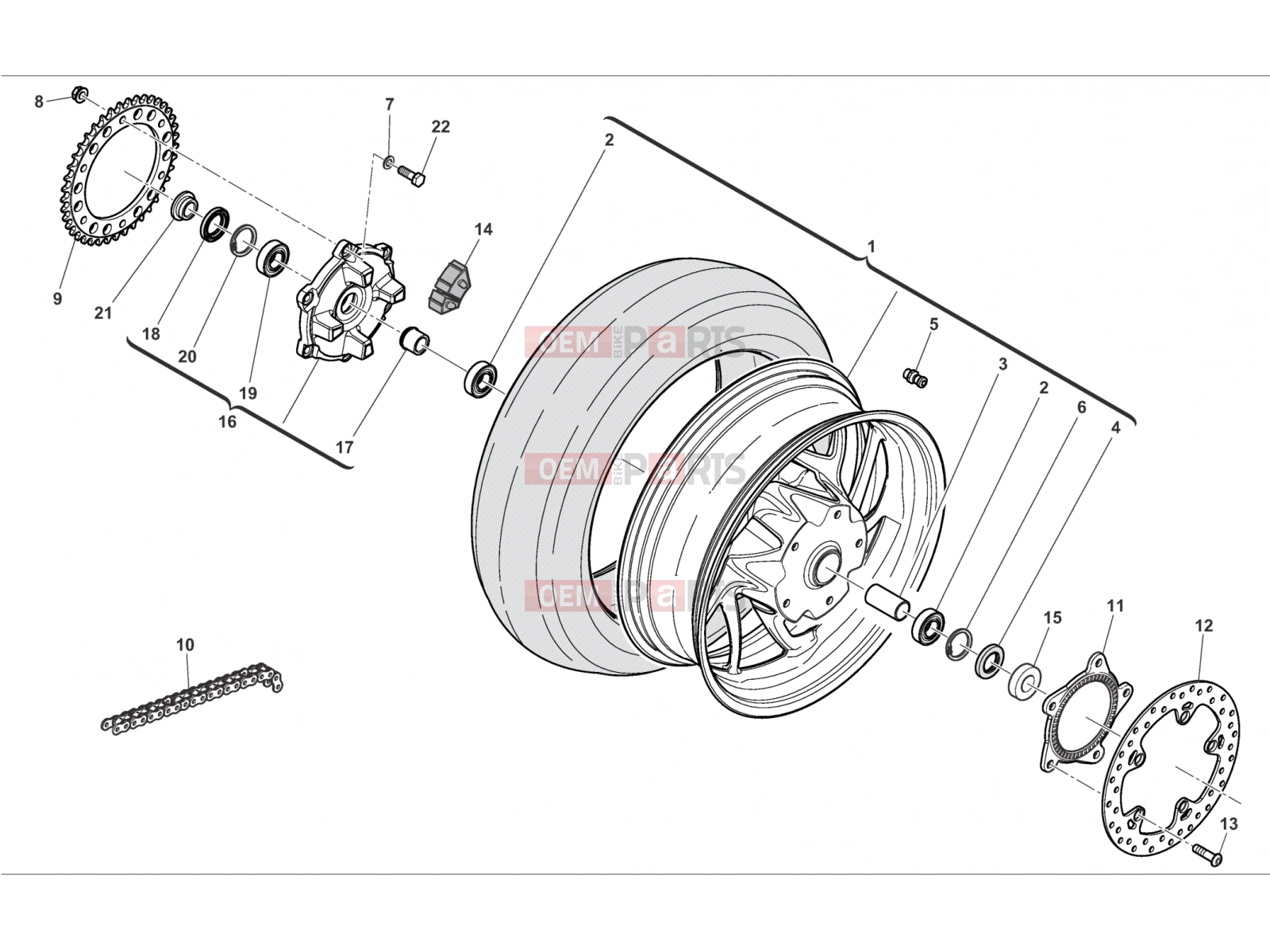 HUSQVARNA 2012 NUDA 900-900R REAR WHEEL
