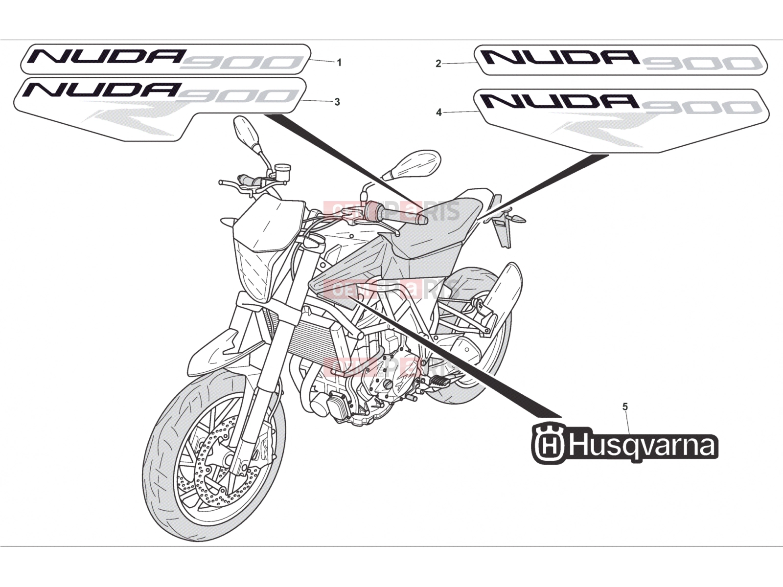 HUSQVARNA 2012 NUDA 900-900R TRANSFERS