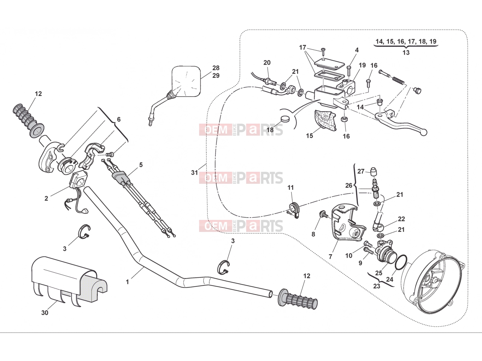 HUSQVARNA 2012 TE 449-511 HANDLEBAR