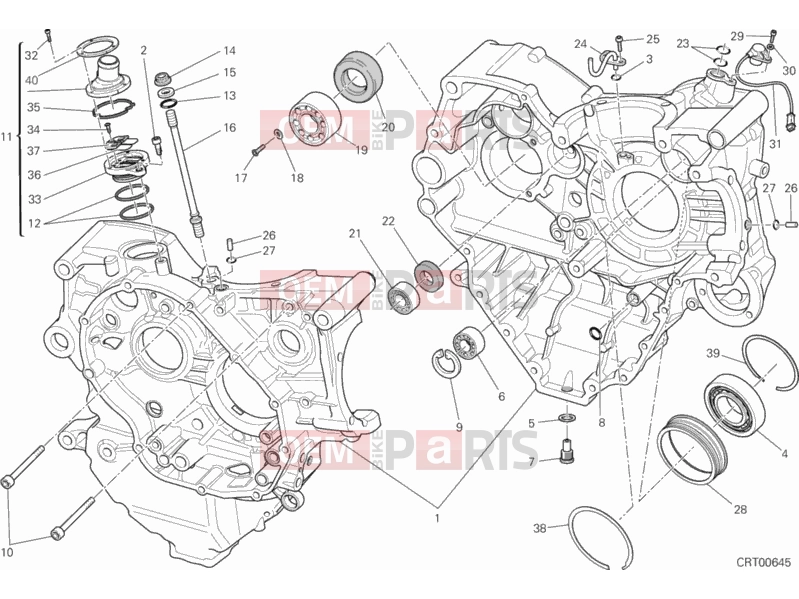 DUCATI 2013 Diavel BRA 10B - HALF-CRANKCASES PAIR » ENGINE CASE