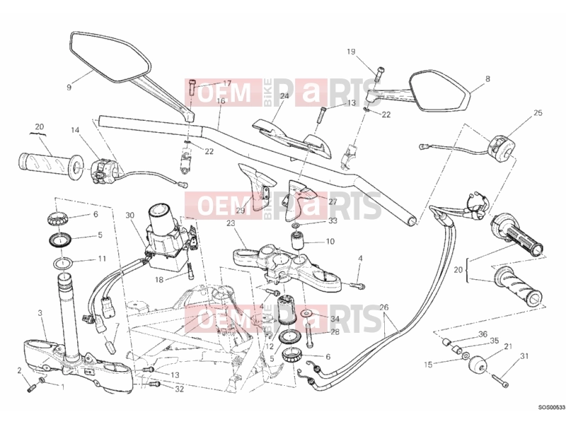 DUCATI 2013 Diavel Carbon HANDLEBAR » HANDLE BAR