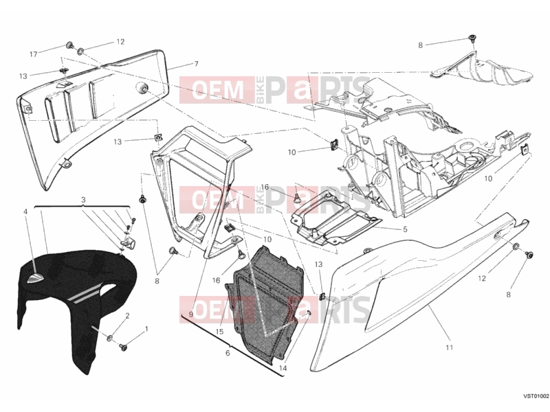 DUCATI 2013 Diavel Carbon FRONT MUDGUARD » PLASTICS