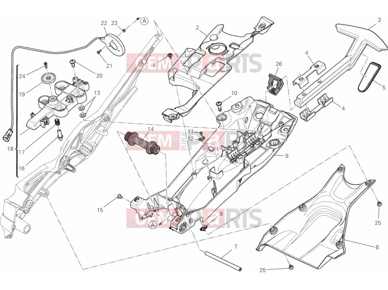 DUCATI 2013 Diavel Carbon BRA REAR FRAME COMP. » FRAME