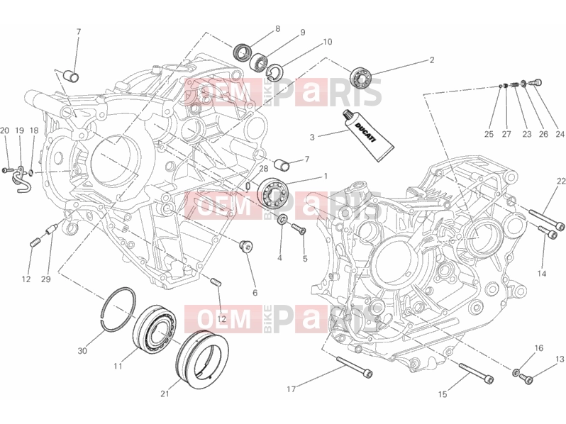DUCATI 2013 Diavel CROMO CRANKCASE BEARINGS » ENGINE CASE