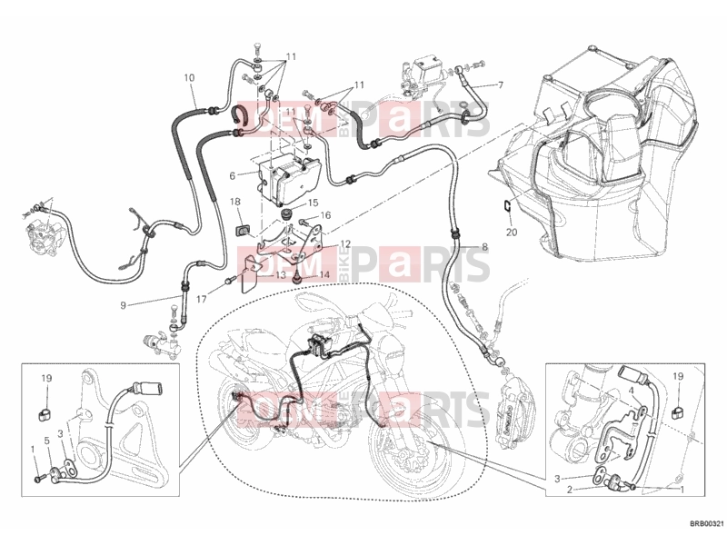 DUCATI 2012 Monster 659 ABS BRAKING SYSTEM ABS » BRAKING SYSTEM