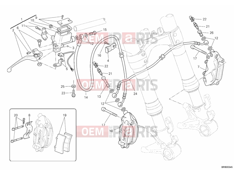 DUCATI 2012 Monster 659 FRONT BRAKE SYSTEM » BRAKING SYSTEM