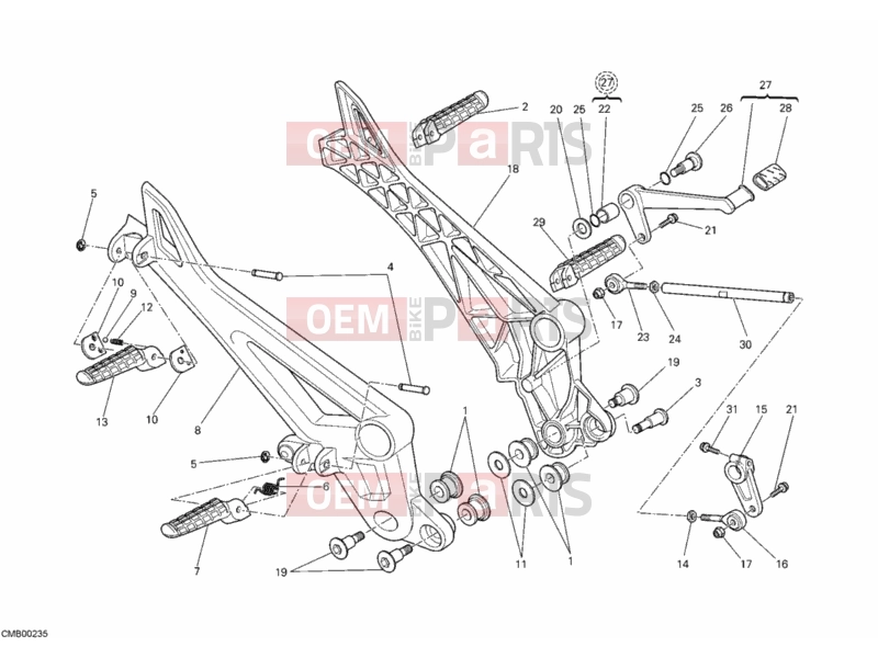DUCATI 2012 Monster 696 ABS FOOTREST » FRAME