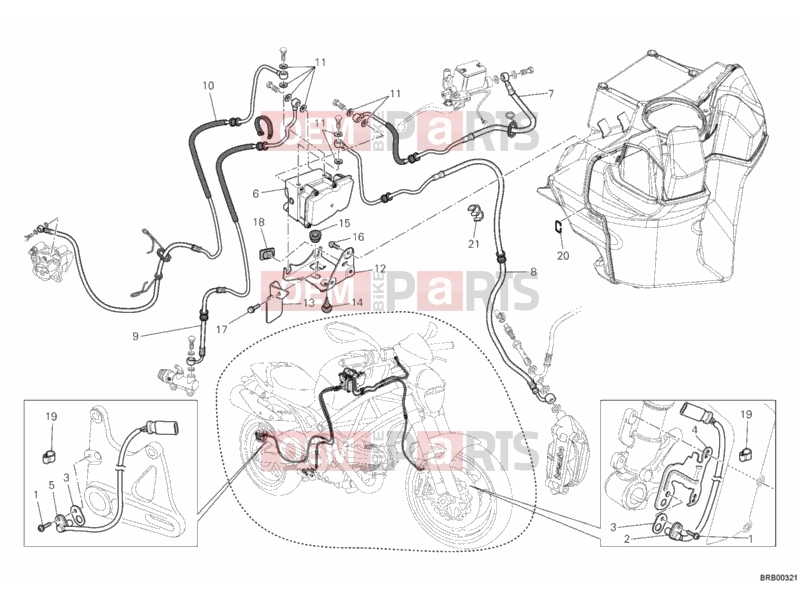 DUCATI 2012 Monster 696 ABS BRAKING SYSTEM ABS » BRAKING SYSTEM
