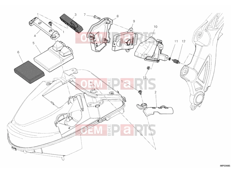DUCATI 2012 Diavel Carbon BRA ENGINE CONTROL UNIT » HANDLE BAR