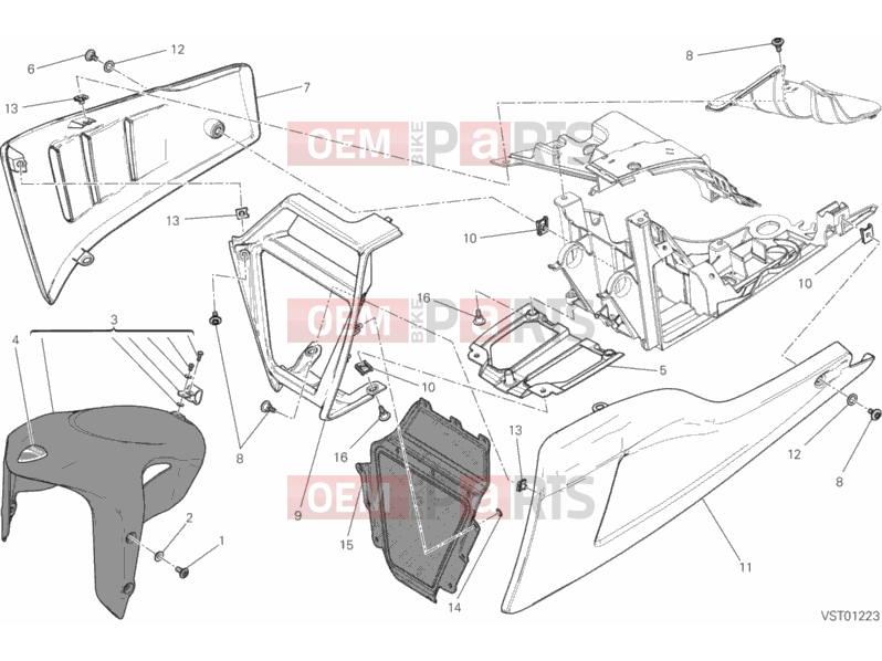 DUCATI 2012 Diavel Carbon BRA FRONT MUDGUARD » PLASTICS