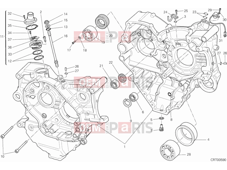 DUCATI 2012 Diavel Carbon BRA HALF-CRANKCASES PAIR » ENGINE CASE