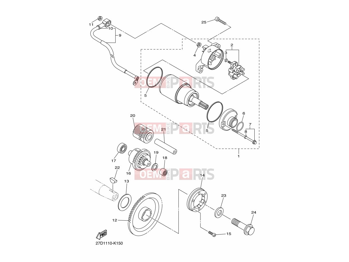 YAMAHA XVS 1300 A Midnight Star XVS1300A (1CS5) 2014 STARTER