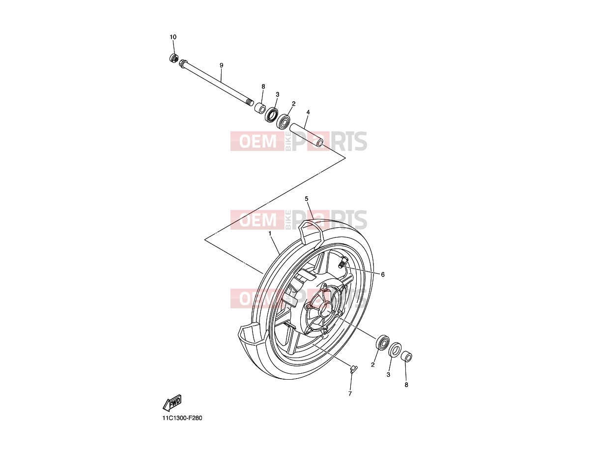YAMAHA XVS 1300 A Midnight Star XVS1300A (1CS5) 2014 FRONT WHEEL