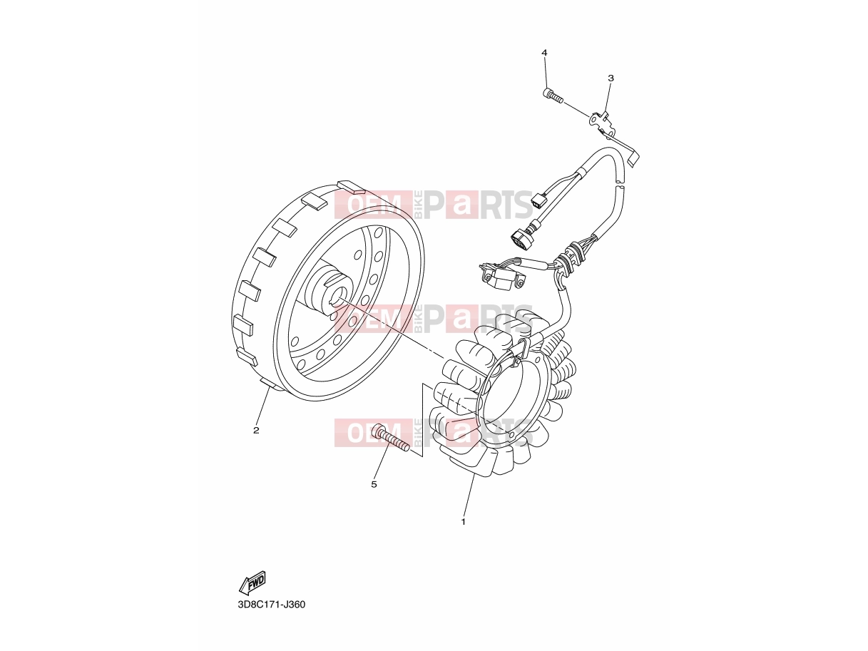 YAMAHA XVS 1300 A Midnight Star XVS1300A 1CS4 2014 GENERATOR
