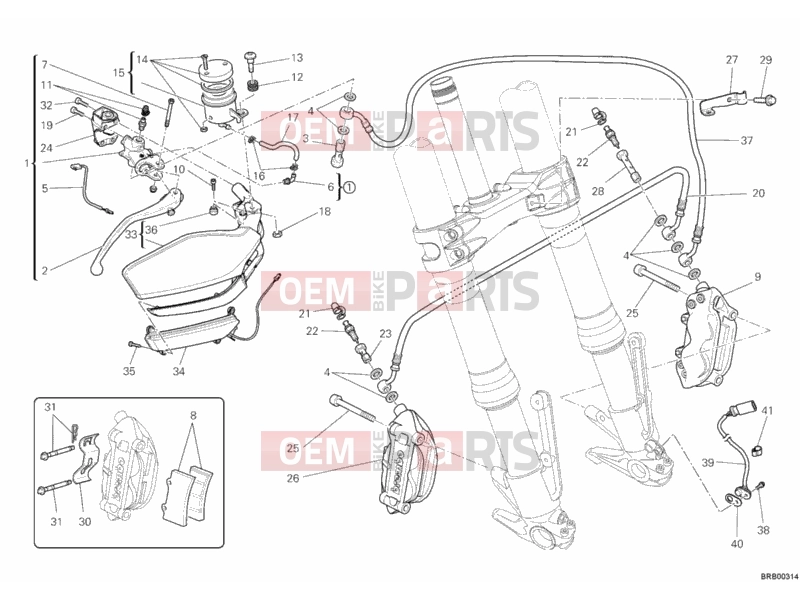 DUCATI 2011 Multistrada 1200 FRONT BRAKE SYSTEM » BRAKING SYSTEM