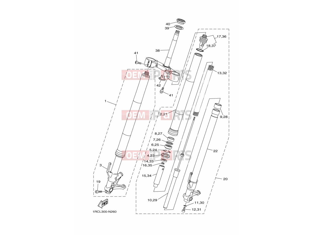 YAMAHA MT-09 MT-09 ABS MT09A (2DRD) 2014 FRONT FORK