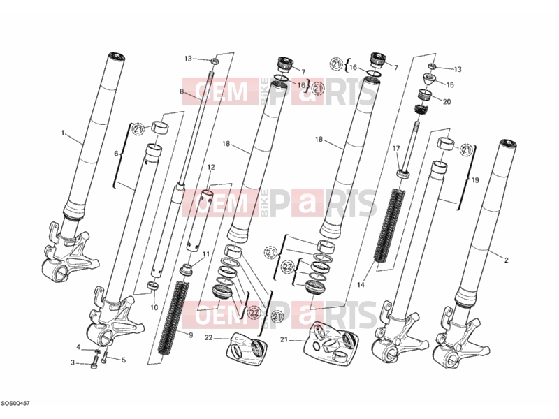 DUCATI 2011 Monster 696 FRONT FORK » FRONT SUSPENSION