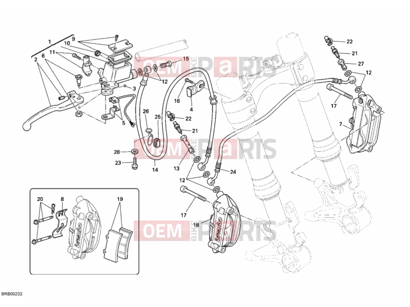 DUCATI 2011 Monster 696 FRONT BRAKE SYSTEM » BRAKING SYSTEM