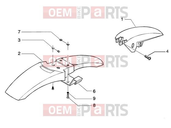 PIAGGIO Chassis » Front mudguard-rear mudguard