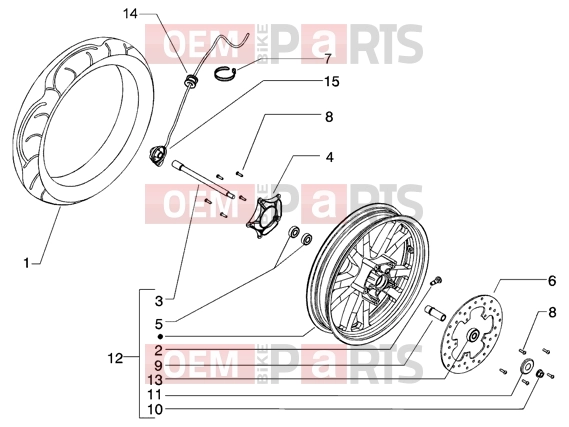 PIAGGIO Suspensions-Wheels » Front wheel