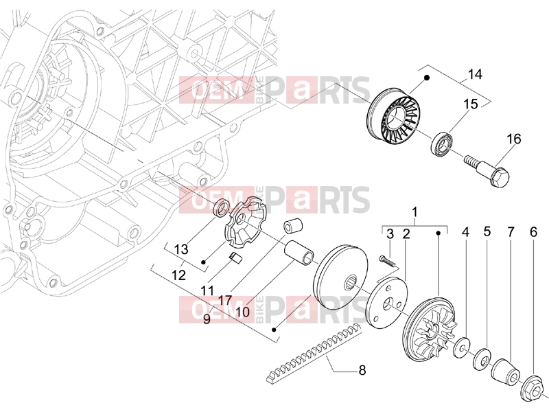 PIAGGIO Beverly 125 Engine » Driving pulley