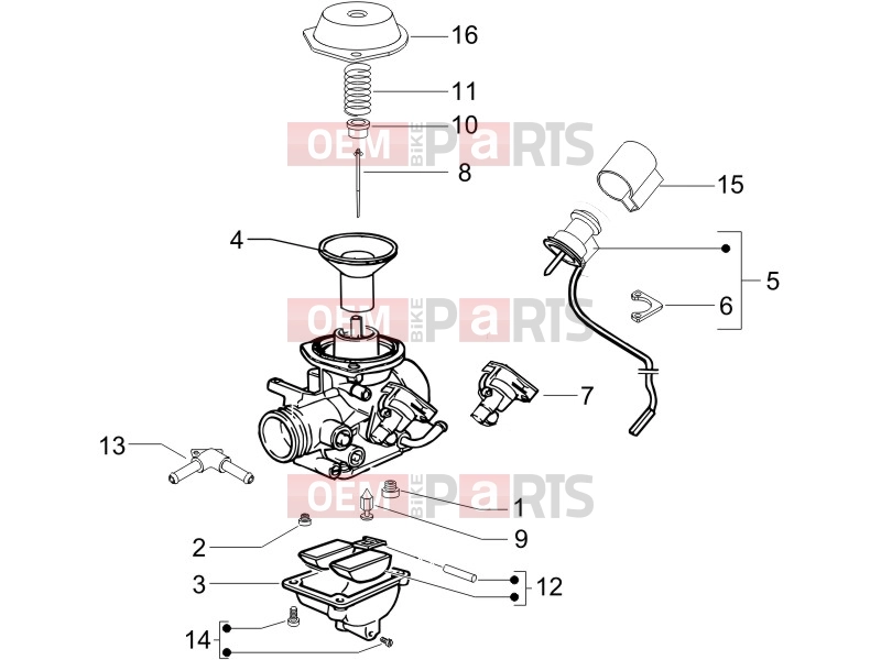 PIAGGIO Beverly 125 Engine » Carburetor's components