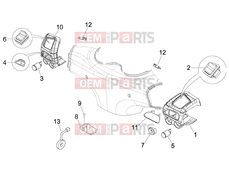 PIAGGIO Beverly 125 Electrical system » Selectors - Switches - Buttons