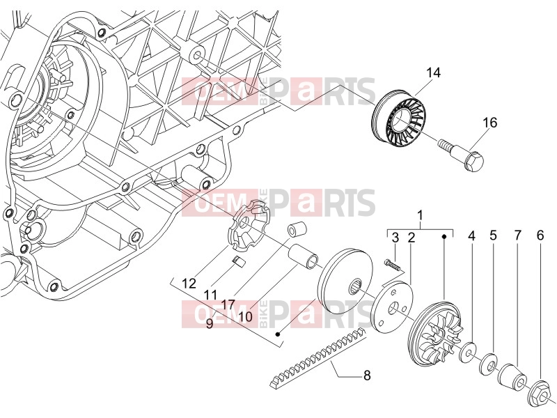 PIAGGIO Beverly 125 Engine » Driving pulley
