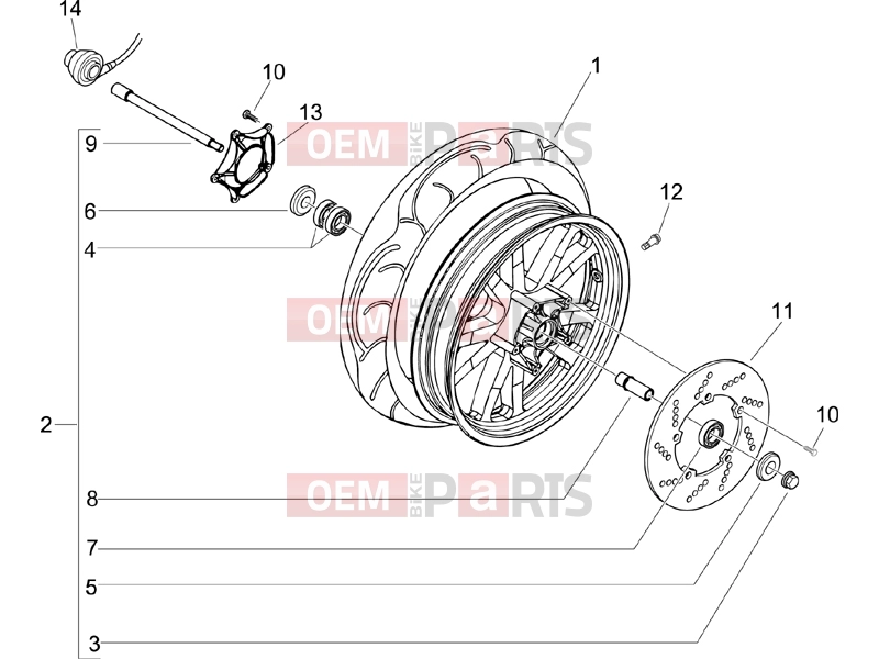 PIAGGIO Beverly 125 Suspensions - Wheels » Front wheel