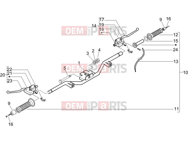PIAGGIO Beverly 125 Sport Handlebars/Steering » Handlebars - Master cil.