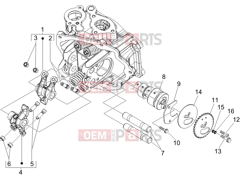PIAGGIO Beverly 125 Sport Engine » Rocking levers support unit