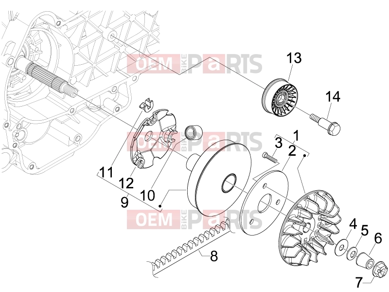 PIAGGIO Beverly 125 Tourer Engine » Driving pulley