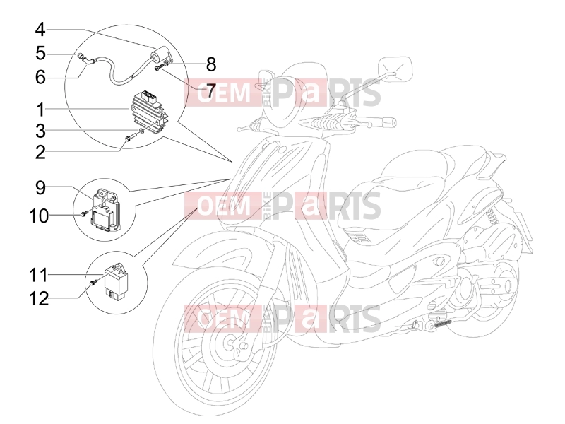 PIAGGIO Beverly 125 Tourer Electrical system » Voltage Regulators - Electronic Control Units (ecu) - H.T. Coil