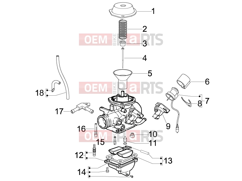 PIAGGIO Beverly 125 Tourer Engine » Carburetor's components
