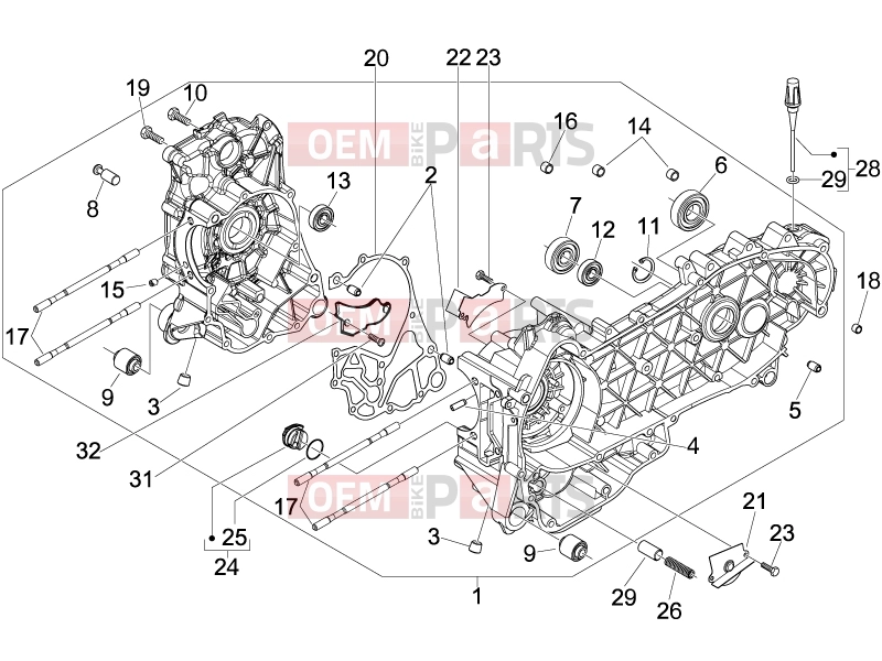 PIAGGIO Beverly 125 Tourer Engine » Crankcase