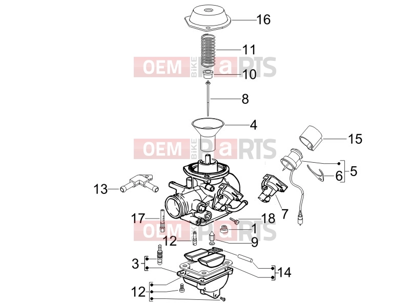 PIAGGIO Beverly 250 Engine » Carburetor's components