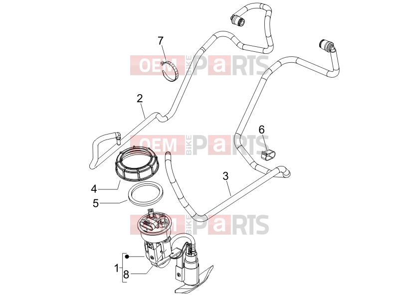 PIAGGIO Beverly 250 Cruiser Frame - Plastic parts - Coachwork » Supply system