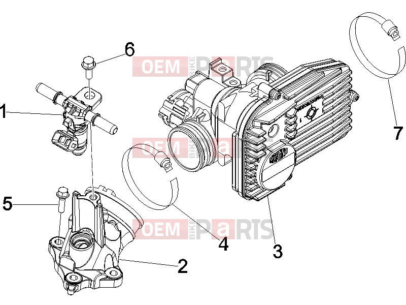 PIAGGIO Beverly 250 Engine » Throttle body - Injector - Induction joint