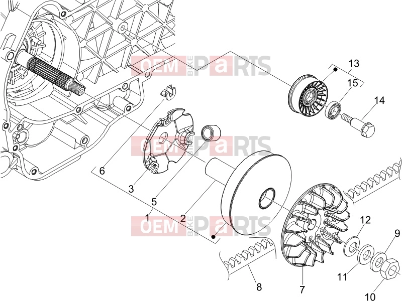 PIAGGIO Beverly 250 ie Engine » Driving pulley