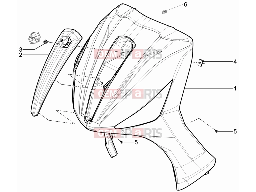 PIAGGIO Beverly 300 ie ABS Frame - Plastic parts - Coachwork » Front shield