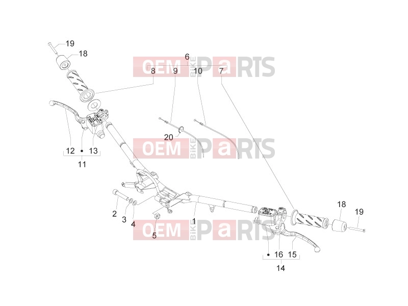 PIAGGIO Beverly 300 ie Tourer Handlebars/Steering » Handlebars - Master cil.